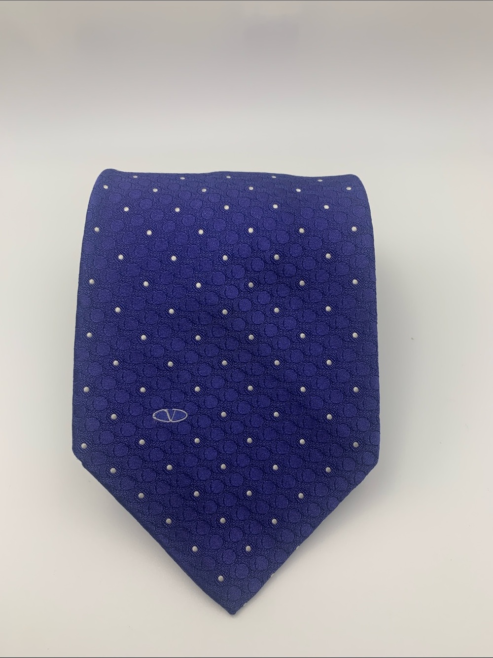 Valentino Royal Blue Polka Dot Silk Tie